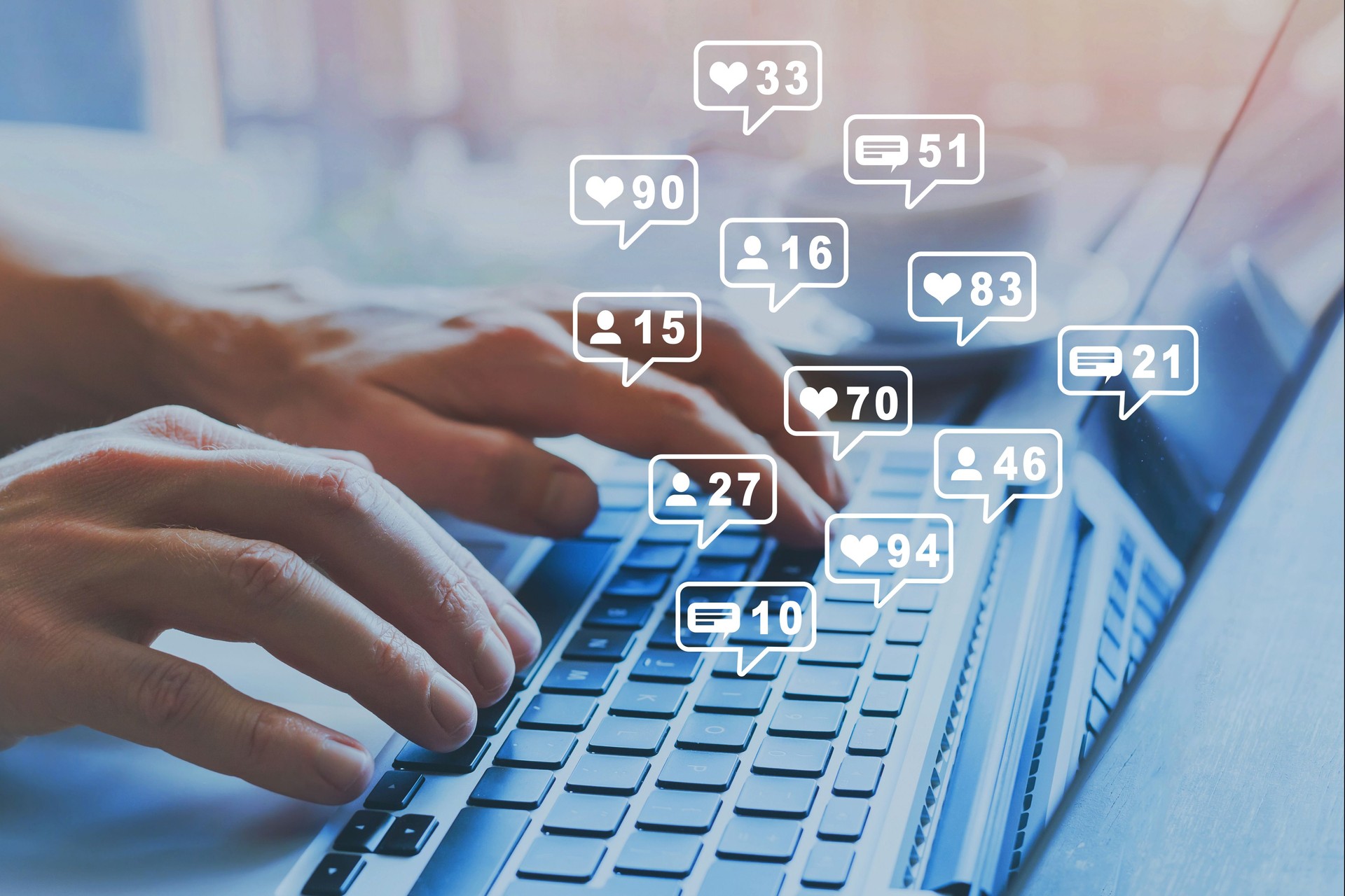 Social media marketing SMM, Mi piace, follower e commenti.